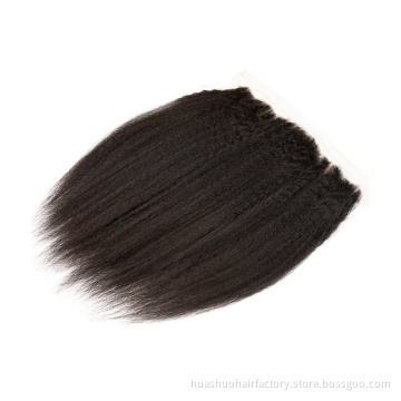 Top Sell Malaysian  Mink Hair Yaki 13x4 Transparent Thin Skin Swiss Lace Frontal With Natural Pre plucked Line
